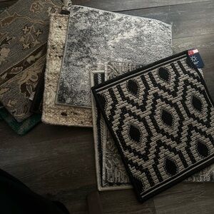 Elegant Black and Gray Patterned Rug by Tony Hawk